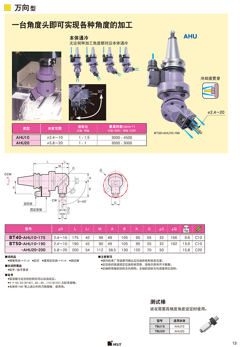 万向型角度头-标准型 万向型角度头-标准型